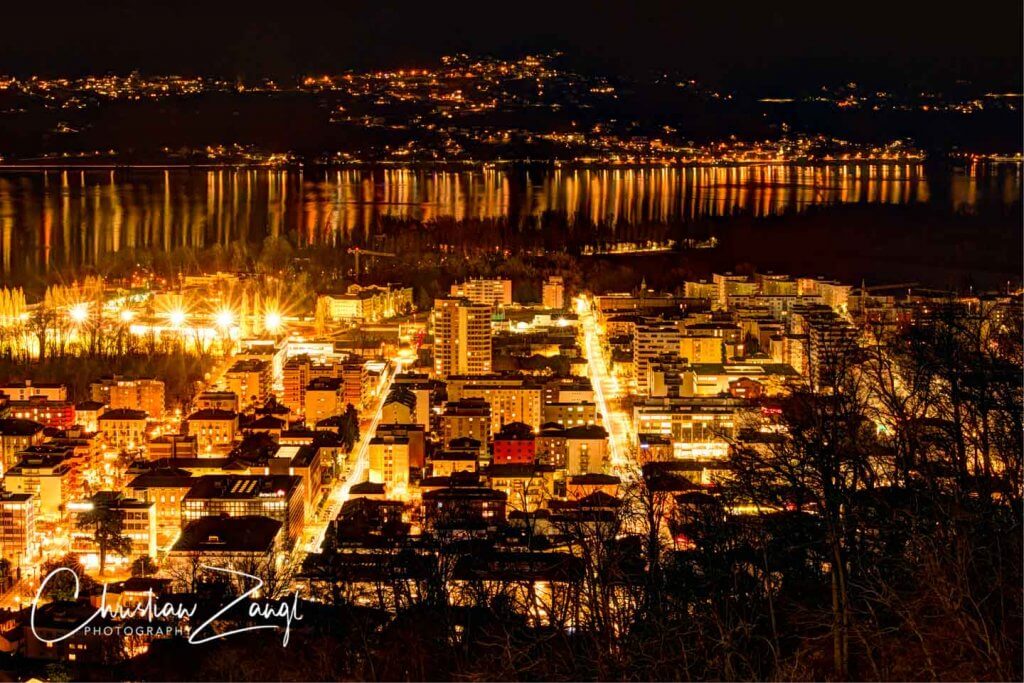 Nachtaufnahmen Locarno von Orselina aus