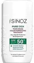 פלויד פנים מחליק הגנה מפני השמש SPF50+ Sinoz Pure Cica Color Correcting Treatment Fluid Sunscreen SPF50+