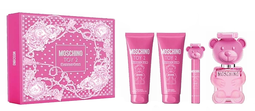 Moschino Toy 2 Bubble Gum	 ערכה (edt/100ml + edt/10ml + b/lot/100ml + sh/gel/100ml)