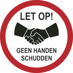 Geen handen schudden (rond) sticker