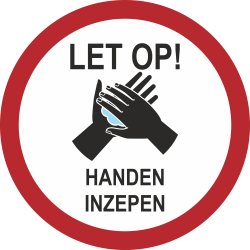 Handen inzepen (rond) sticker