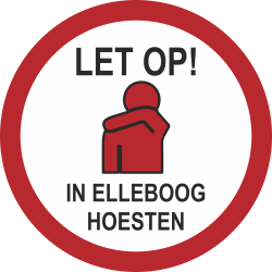 In elleboog hoesten (rond) sticker