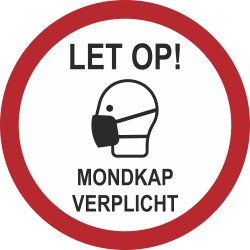 Mondkap verplicht (rond) sticker