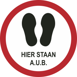 Hier staan a.u.b. (rond) sticker