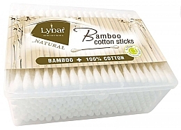 Patyczki kosmetyczne w plastikowym pudełku, 200 szt. Mattes Lybar Bamboo Cotton Sticks