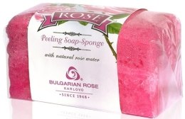 Gąbka-mydło peelingujące Bulgarian Rose Peeling Soap-Sponge