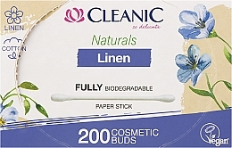 Patyczki higieniczne, 200 szt. Cleanic Naturals Linen Cotton Buds