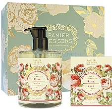 Zestaw Panier Des Sens Rose Set (soap/500ml + candle/180g)