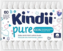 Patyczki dla niemowląt i dzieci, 60 szt. Kindii Pure Cotton Buds