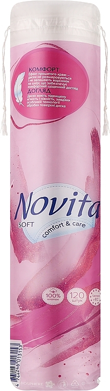 Płatki kosmetyczne, 120 szt. - Novita Soft Comfort & Care