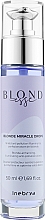 Nabłyszczające serum do włosów blond z olejem kokosowym Inebrya Blondesse Blonde Miracle Drops