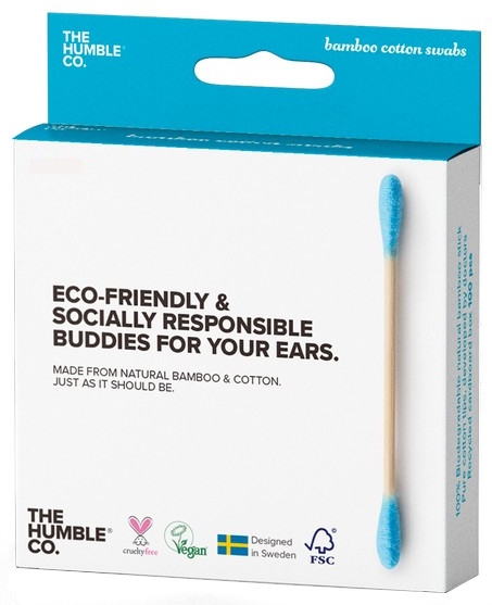 Patyczki bambusowe do uszu - The Humble Co. Cotton Swabs Blue