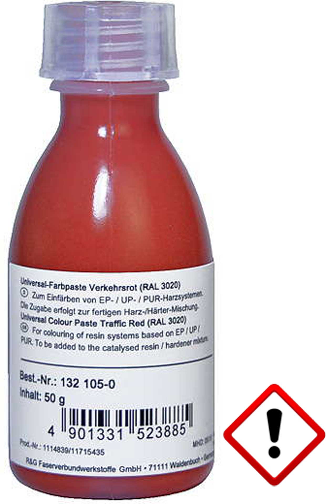 R&G Universal-Epoxid-Farbpaste verkehrsrot (RAL 3020) Quetschflasche/ 50 g