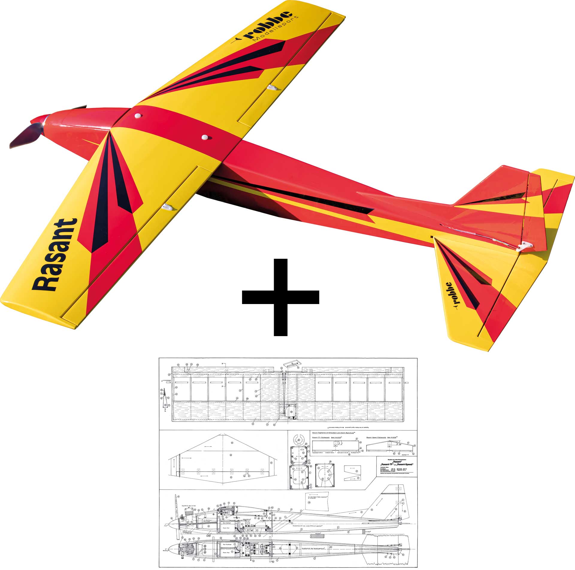 Robbe Modellsport Rasant SPEED Elektro Jubiläumsausgabe Aktion SVR mit 1:1 Nachdruck des Originalplans aus den 70er Jahren