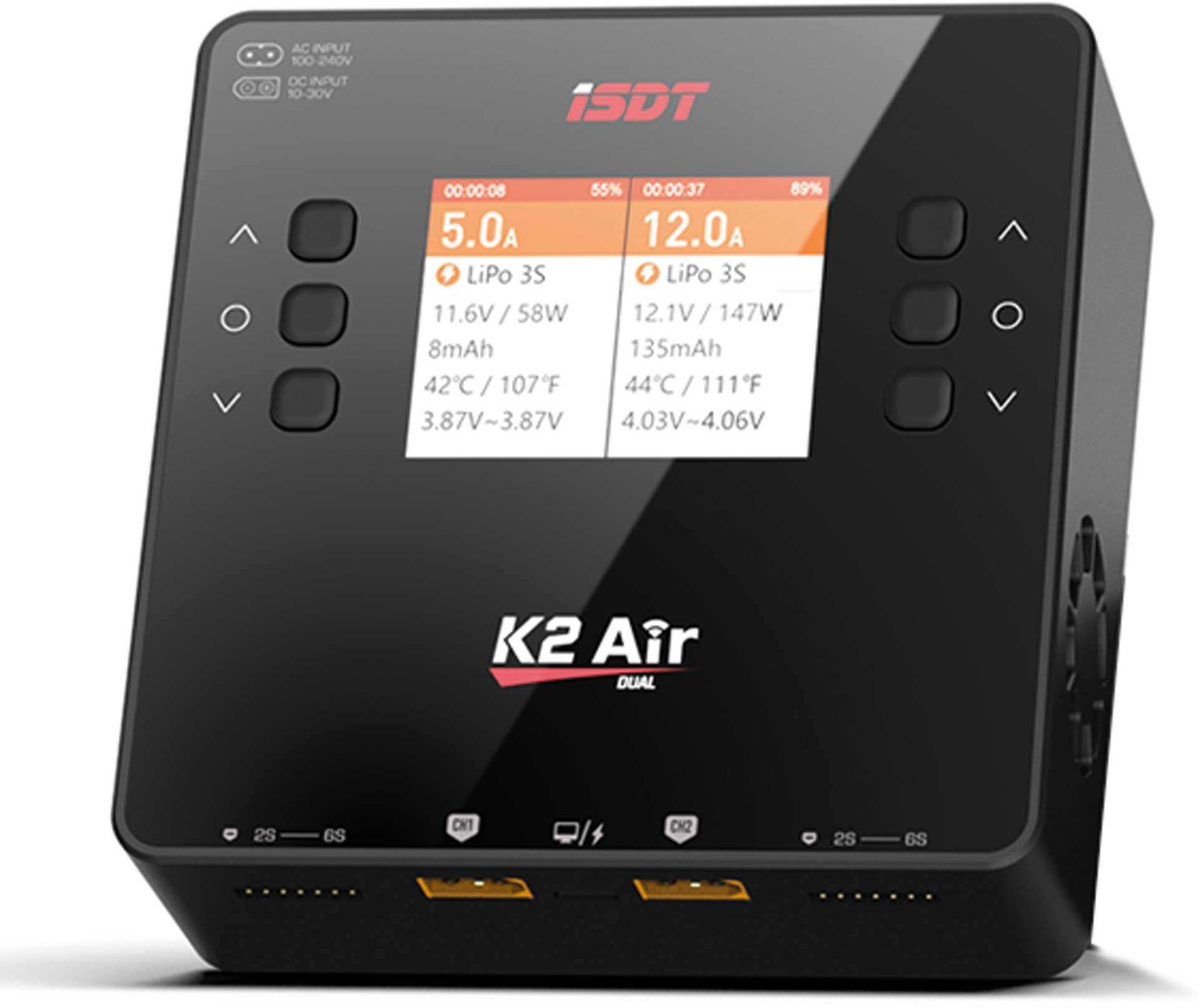 ISDT K2 Air Dual Charger 200 (500)W x2 AC/DC 1-6S ladegerät mit BattAir Technologie