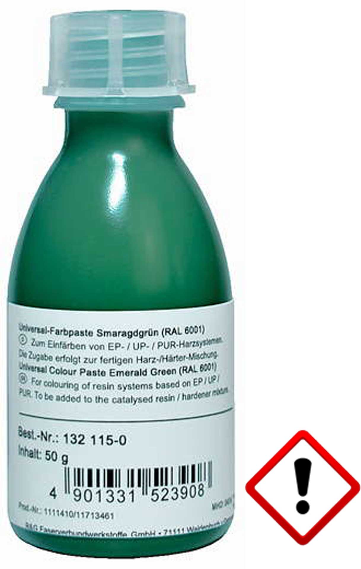 R&G Universal-Epoxid-Farbpaste smaragdgrün (RAL 6001) Quetschflasche/ 50 g