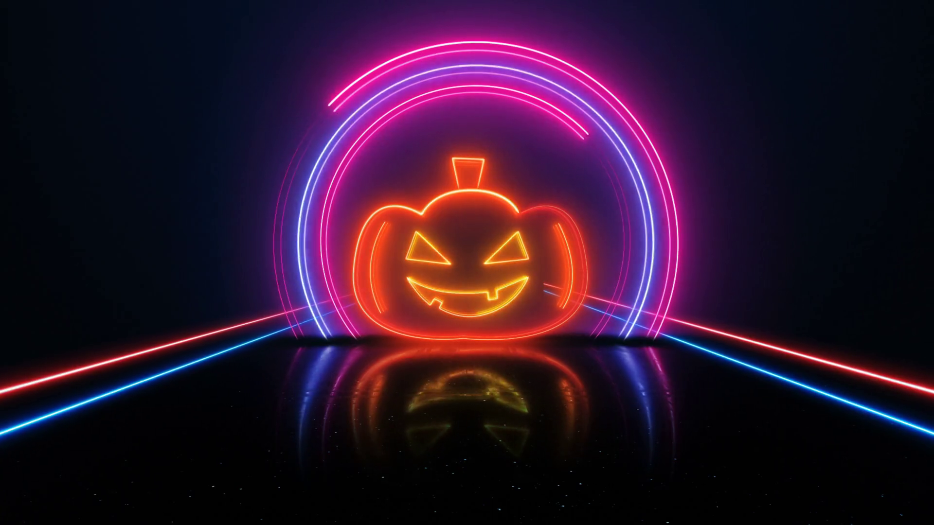 Halloween Pumpkin Neon Background Animation, Loop, 4k Motion Background ...