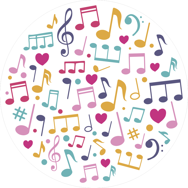 Decorative musical notes musical decal - TenStickers