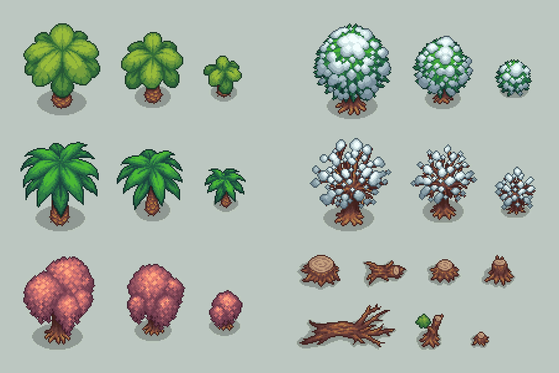 Free Top-Down Trees Pixel Art Download - CraftPix.net