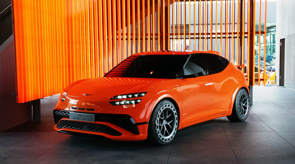 ▲Genesis GV60 Magma Concept、G70 Track Taxi Nordschleife紐柏林賽道計程車。（圖／翻攝自Genesis）