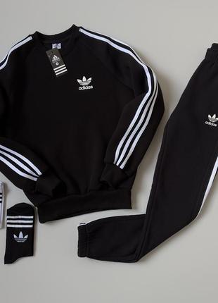 Костюм adidas на флісі🔥шкарпетки у подарунок 🎁