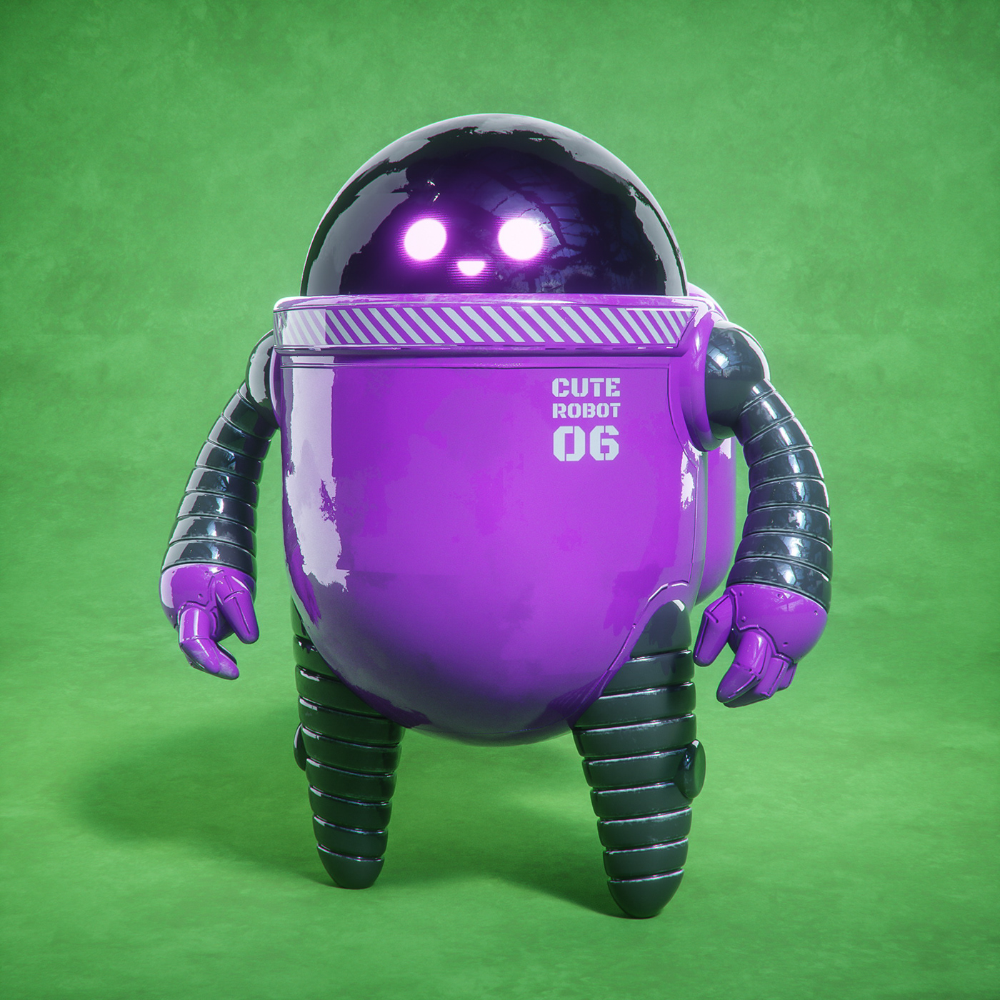 cute halawany robot 3D art c4d cartoon characters design game