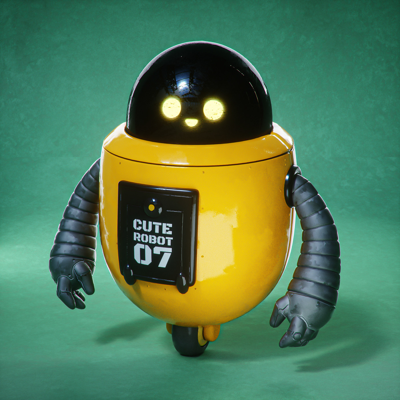 cute halawany robot 3D art c4d cartoon characters design game