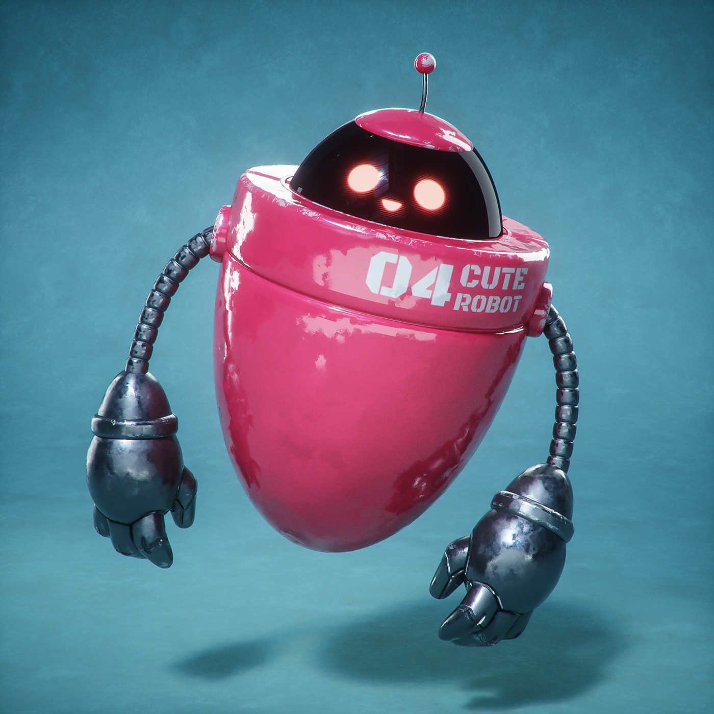 cute halawany robot 3D art c4d cartoon characters design game