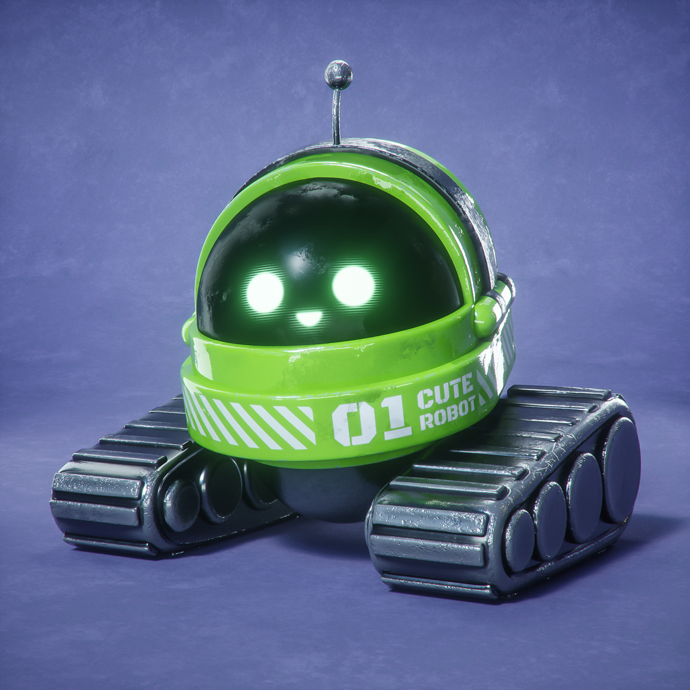 cute halawany robot 3D art c4d cartoon characters design game