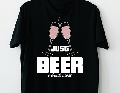 Beer drinking black t shirt design