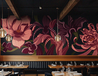 Elegant Floral Mural for Luxury Interiors