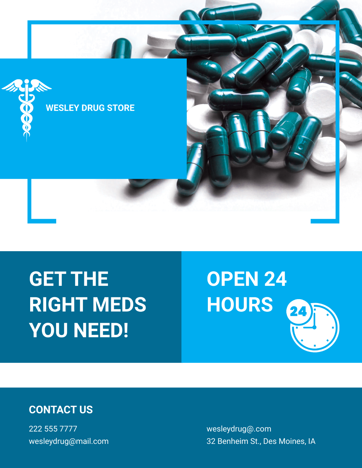 Pharmacy and Drug Store Flyer Template - Edit Online & Download