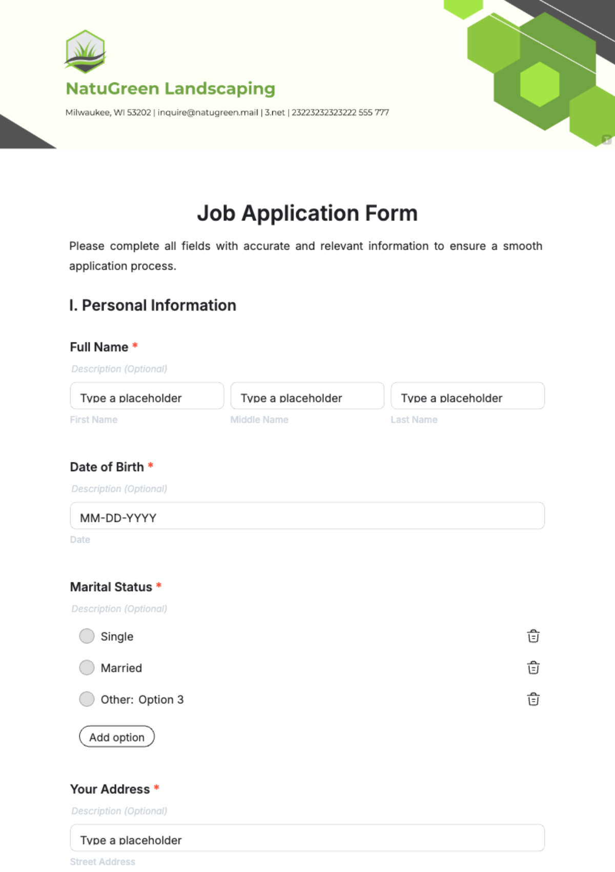 Application Form HR Template - Edit Online & Download