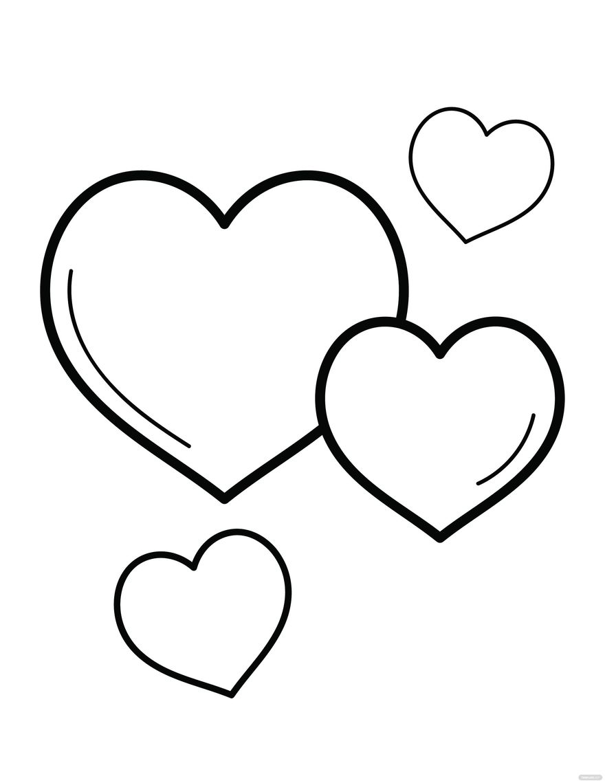 Easy Heart Coloring Page for Kids in Illustrator, PDF, SVG, JPG, EPS, PNG - Download | Template.net