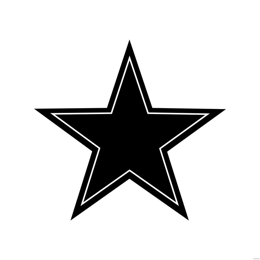 Black And White Star Clipart