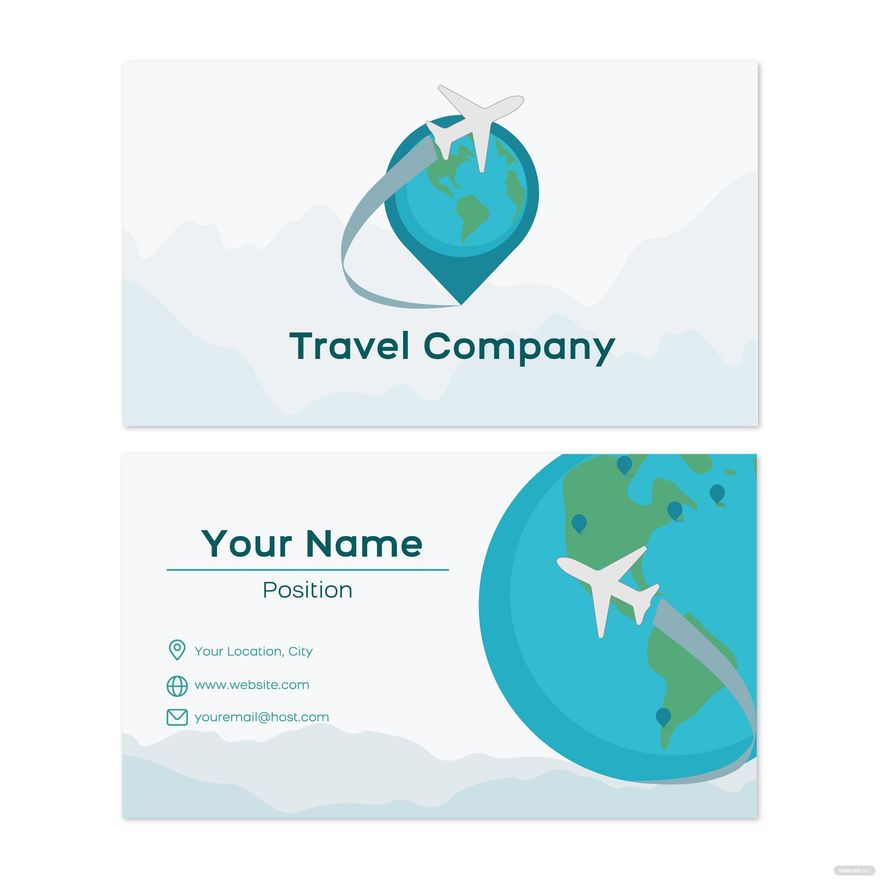 Travel Agency Business Card Vector in Illustrator, SVG, JPG, EPS, PNG - Download | Template.net