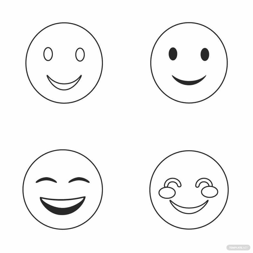 Smiley Outline Vector in Illustrator, SVG, JPG, EPS, PNG - Download | Template.net