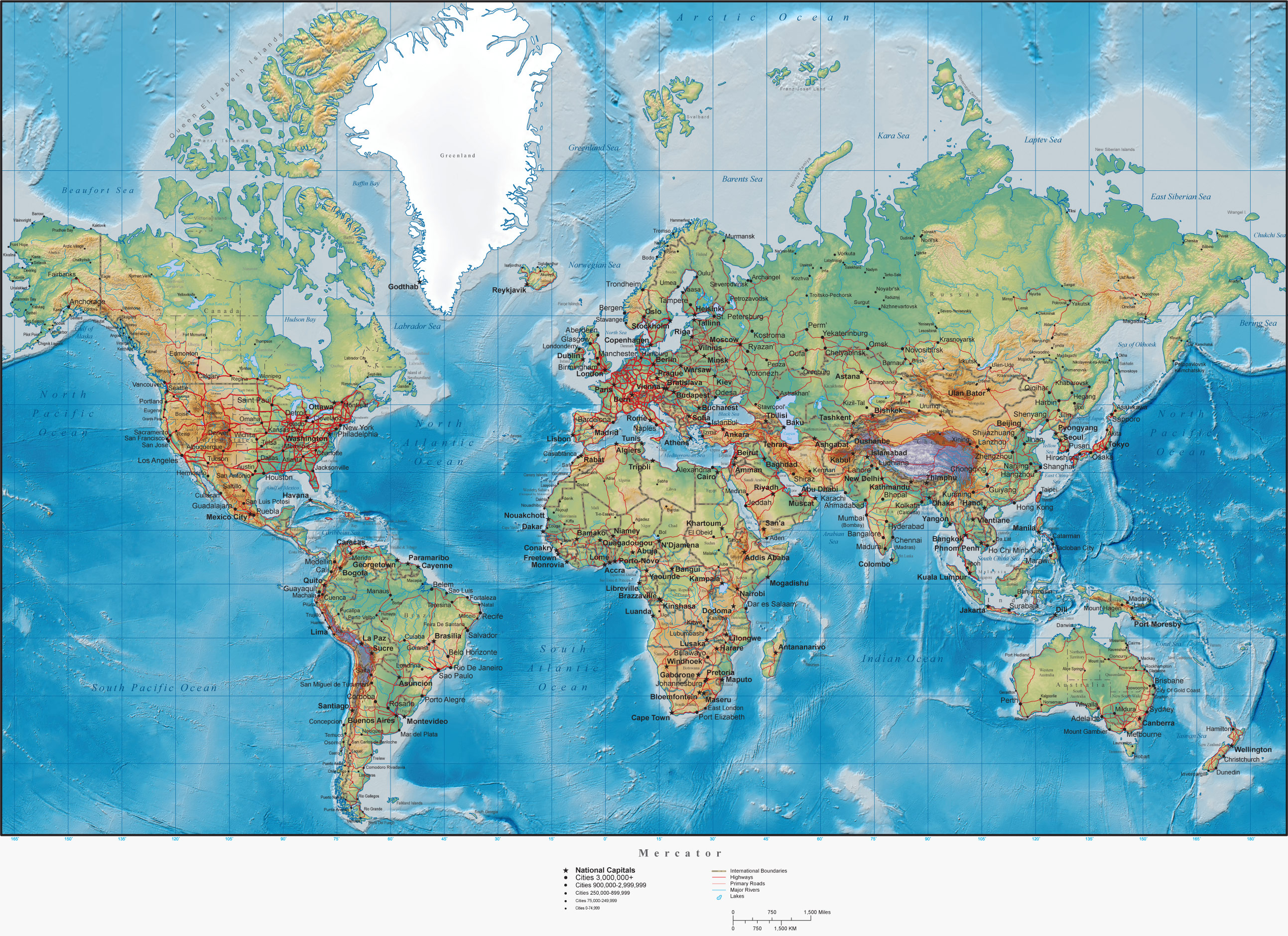 World Physical Map With Countries - vrogue.co