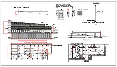 Containment Ramp Plan Elevation And Section View Detail Dwg File Cadbull