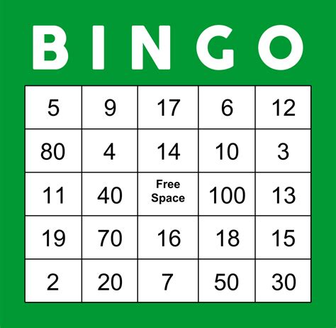 Printable Number Bingo Cards Bingo Cards Free Bingo Cards Free