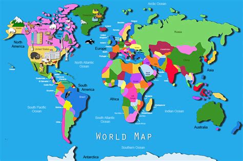 World Map For Kids