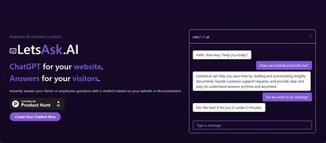 Letsaskai Para Poner Un Chatgpt En Tu Sitio Web Entrenado Con La