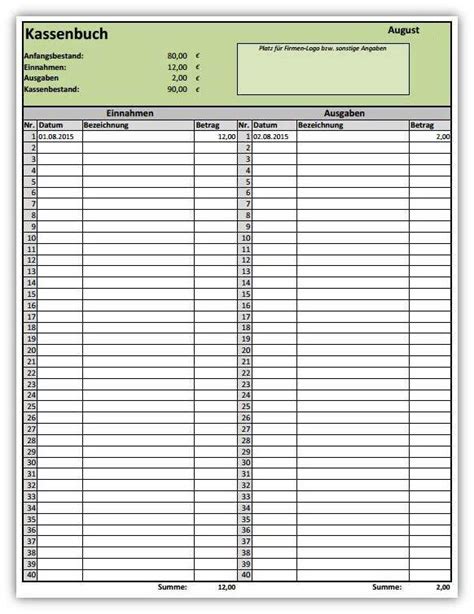 Wieso einnahmen und ausgaben planen? Kassenbuch Excel Download | Freeware.de