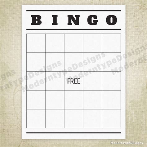 Blank Bingo Game Printable Bingo Bingo Template Bingo Games