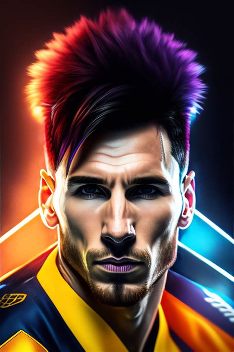 Lexica Symmetry Portrait Of Cyberpunk Lionel Messi 8k