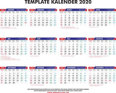 Kalender 2020 Masehi Disertai Hijriyah Dan Jawa Format Ai Dan Cdr