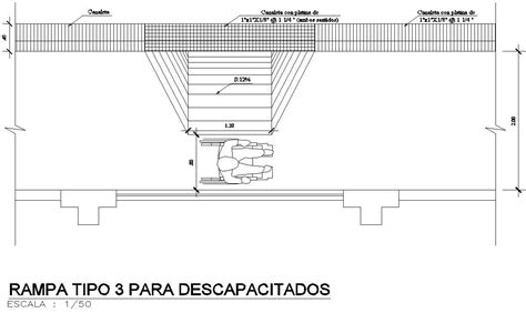 Type 3 Ramp For The Disabled In Detail Autocad Drawing Dwg File Cad