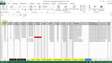 Kassenbuch vorlage zum ausdrucken pdf grossen 8 einnahmen ausgaben. Tabellen in Excel-Vorlage-EÜR ausdrucken - YouTube