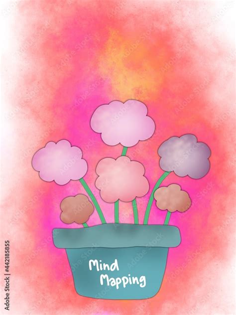 Mind Mapping Flower Flora Map In Tree Pot Mapping Ideas Concept Stock