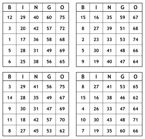 Bingo Numbers 1 75 10 Free Pdf Printables Printablee